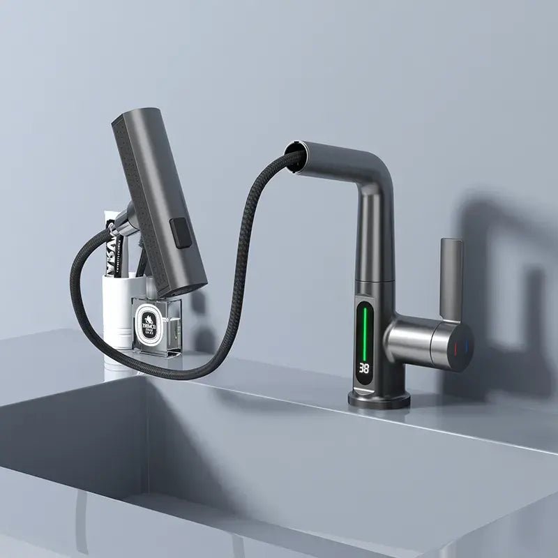 LED Temperature-Display Water Faucet