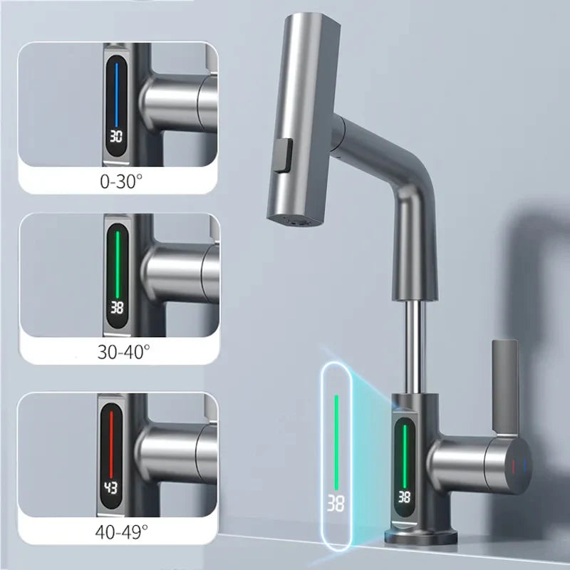 LED Temperature-Display Water Faucet